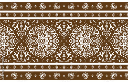 Ethnic Pattern. Ethnic India seamless pattern design oriental style. Damask India Motif.