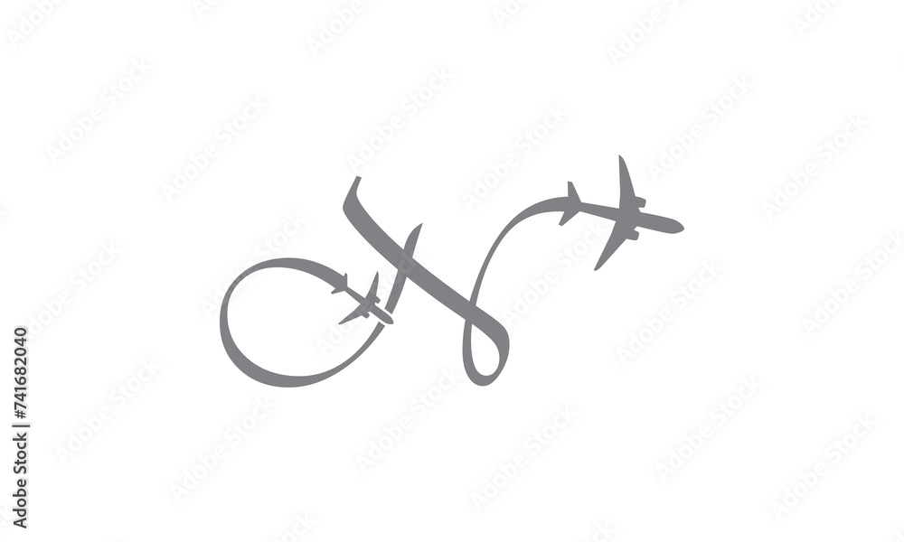 Letter N with Airplane Logo Design. Suitable for Tour and Travel, Start-up, Logistic, and Business Logo Template Letter N with Airplane Logo Design. Suitable for Tour and Travel, Start-up, Logistic, and Business Logo Template