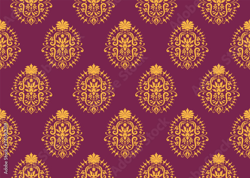 Ethnic Pattern. Ethnic India seamless pattern design oriental style. Damask India Motif.