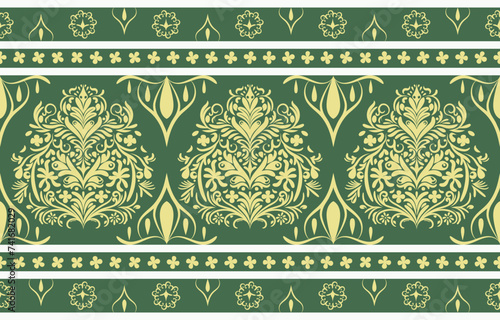 Ethnic Pattern. Ethnic India seamless pattern design oriental style. Damask India Motif.