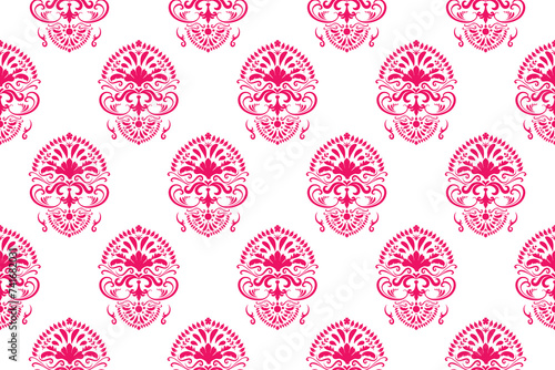 Ethnic Pattern. Ethnic India seamless pattern design oriental style. Damask India Motif.