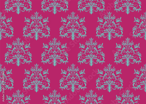 Ethnic Pattern. Ethnic India seamless pattern design oriental style. Damask India Motif.