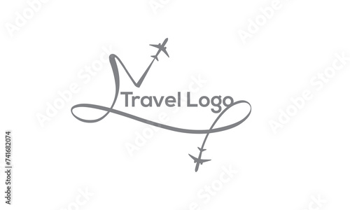 Letter N with Airplane Logo Design. Suitable for Tour and Travel, Start-up, Logistic, and Business Logo Template