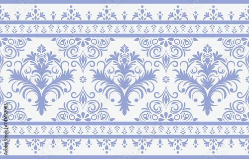 Ethnic Pattern. Ethnic India seamless pattern design oriental style. Damask India Motif.