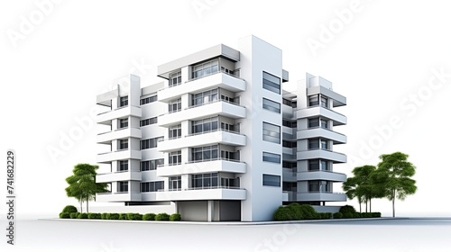 Condo building isolated on white background