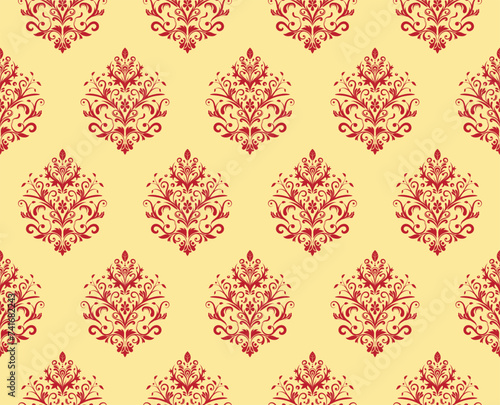 Ethnic Pattern. Ethnic India seamless pattern design oriental style. Damask India Motif.