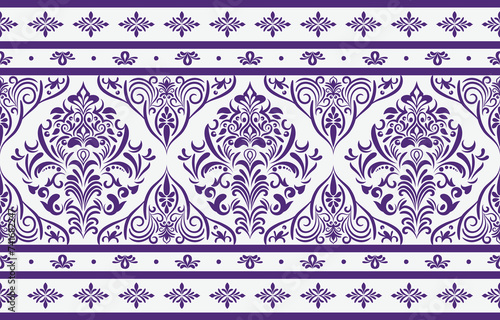 Ethnic Pattern. Ethnic India seamless pattern design oriental style. Damask India Motif.
