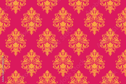Ethnic Pattern. Ethnic India seamless pattern design oriental style. Damask India Motif.