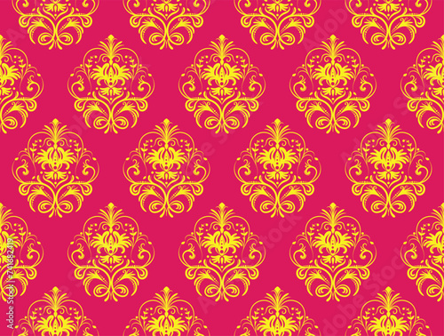 Ethnic Pattern. Ethnic India seamless pattern design oriental style. Damask India Motif.