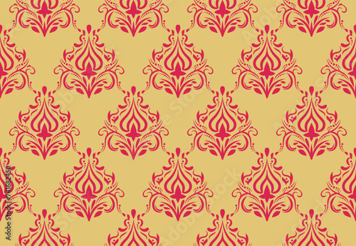 Ethnic Pattern. Ethnic India seamless pattern design oriental style. Damask India Motif.