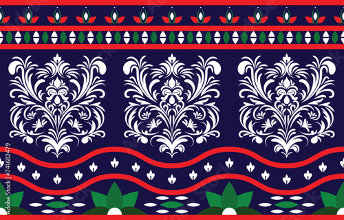 Ethnic Pattern. Ethnic India seamless pattern design oriental style. Damask India Motif.