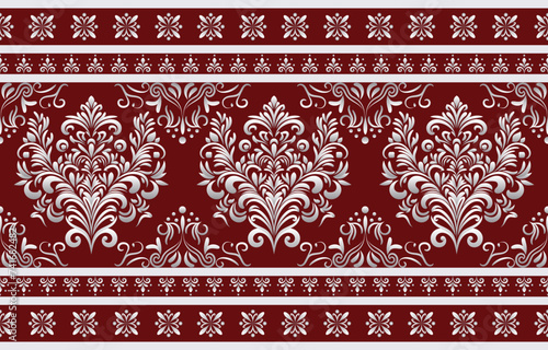 Ethnic Pattern. Ethnic India seamless pattern design oriental style. Damask India Motif.