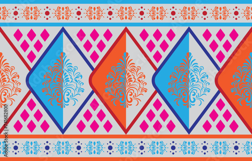 Ethnic Pattern. Ethnic India seamless pattern design oriental style. Damask India Motif.