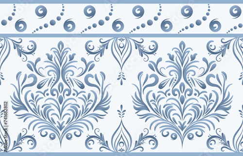 Ethnic Pattern. Ethnic India seamless pattern design oriental style. Damask India Motif.