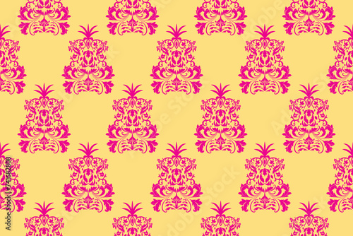 Ethnic Pattern. Ethnic India seamless pattern design oriental style. Damask India Motif.