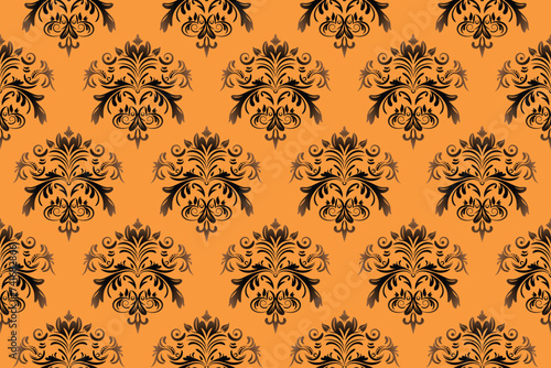 Ethnic Pattern. Ethnic India seamless pattern design oriental style. Damask India Motif.