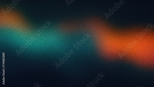 Striking Album Artwork with Grainy Orange and Teal Gradient: A Fluid Dance in the Black Void