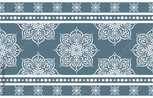 Ethnic Pattern. Ethnic India seamless pattern design oriental style. Damask India Motif.
