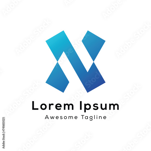n letter creative logo