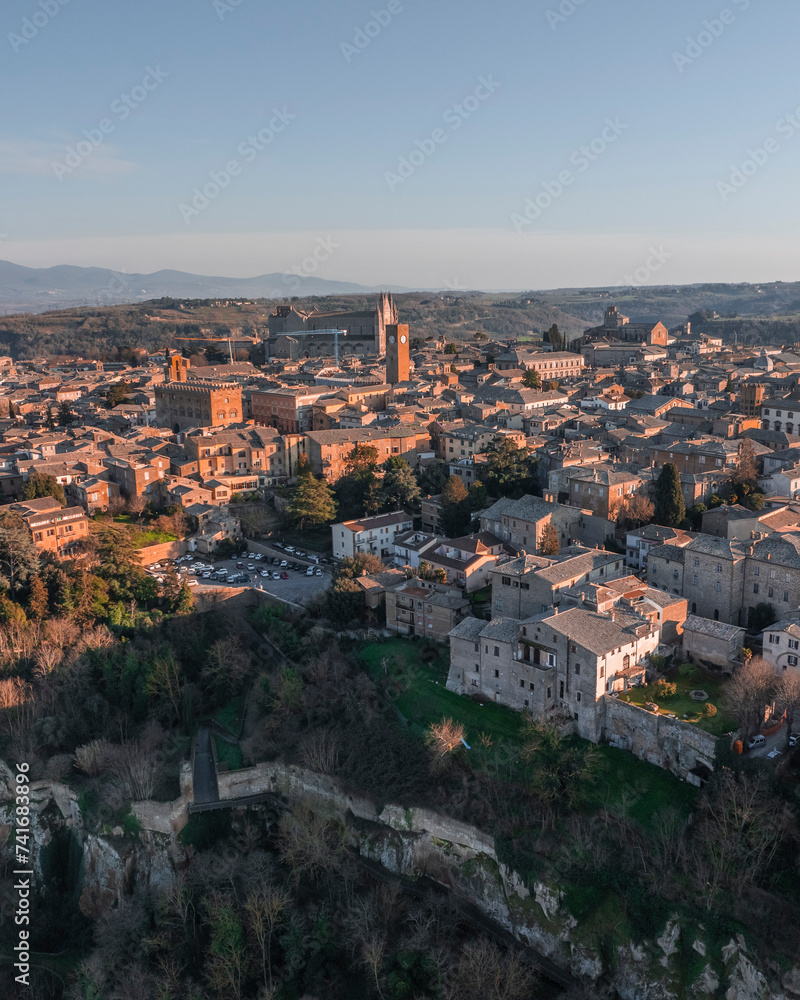 Aerial view of Orvieto, a small and medieval town in Umbria, Terni, Italy. Aerial view of Orvieto, a small and medieval town in Umbria, Terni, Italy.