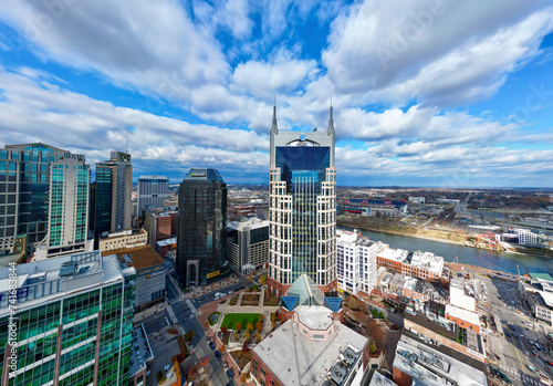 Aerial view of Nashville downtown⁩, Tennessee, United States. photo