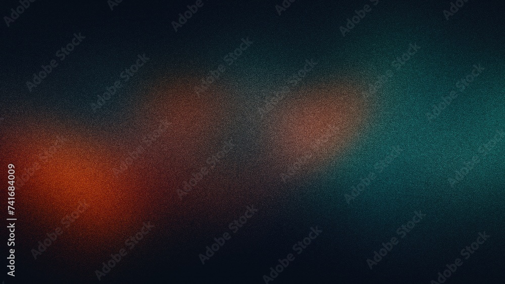 Fiery Orange and Soothing Teal Grainy Wave Pattern: Vibrant Pulse of Dance Music on Black for Party Flyer