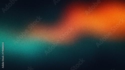 Music Event Essence: Vibrant Grainy Gradients of Orange, Teal, and White on Black Background