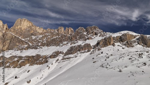 Wallpaper Mural Dolomites in winter. Snowy mountains and ski resort. Torontodigital.ca