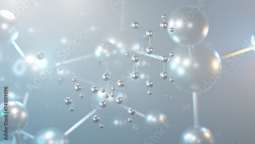 nicotinamide riboside molecular structure, 3d model molecule, vitamin b3, structural chemical formula view from a microscope photo