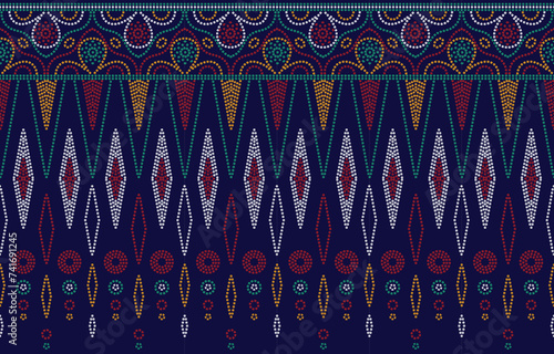 Ethnic Pattern. Ethnic India Bhandhani seamless pattern for embroidery, textile decoration and tile design.