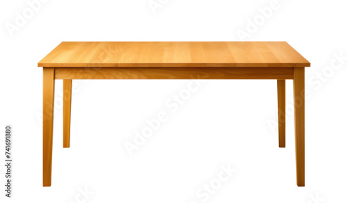 simple wooden rectangular table, isolated