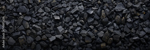 A Pile of Black Rocks. Generative AI photo
