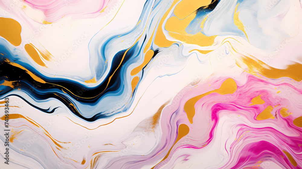 Marble, ink, paint, abstract, close-up image