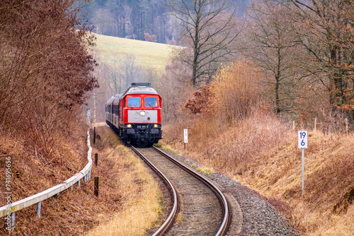 Foto Der Sonderzug Winterblitz kurz vor der Einfahrt nach Schmalkalden - Thüringen