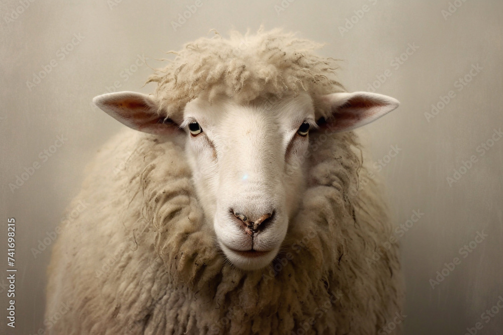 Portrait of a sheep.Sheep farm.
