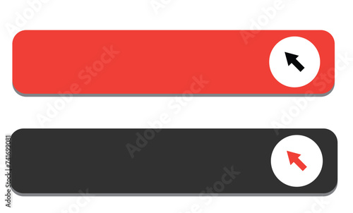 Click here button with arrow pointer clicks icon.Web button with arrow pointer action. Click here, UI button concept. Replaceable vector design.eps 10
