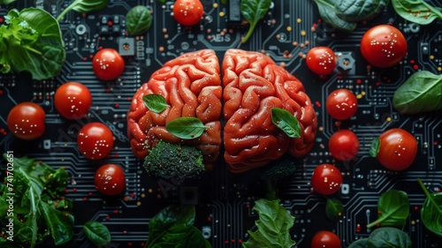Futuristic dietary brain enhancement leveraging tech for cognitive gains photo