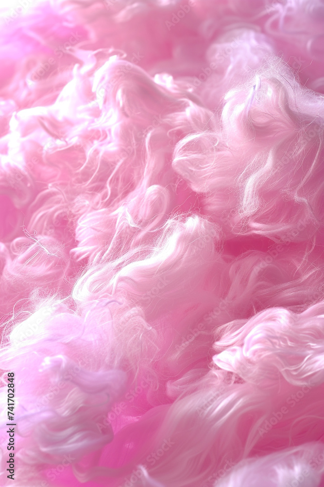 Colorful pink fluffy cotton candy background