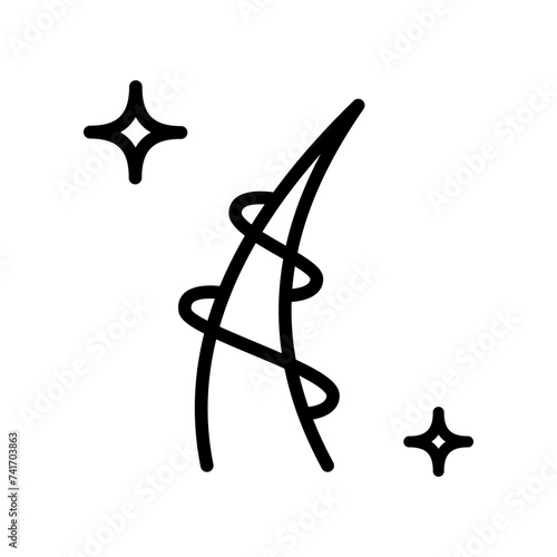 Follicle Shine Concept Line Icon. Hair Shiny with Keratin Effect Linear Pictogram. Hair Follicle Outline Icon. Isolated Vector Illustration.