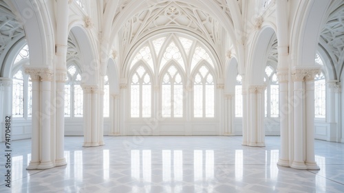 ornate white gothic chapel interior