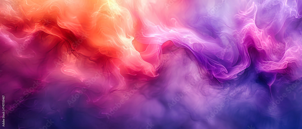 Dreamlike abstract of colorful smoke, evoking creativity and imagination with vibrant hues and fluid patterns