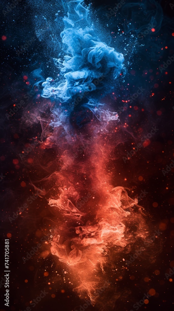 Blue and red smoke Blue and red smoke