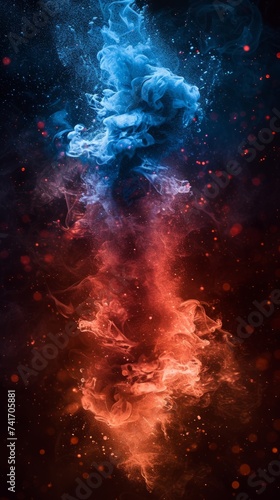 Wallpaper Mural Blue and red smoke Torontodigital.ca