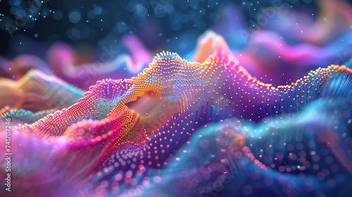 Quantum computing visualized as a vibrant coral reef ecosystem technology meets nature photo