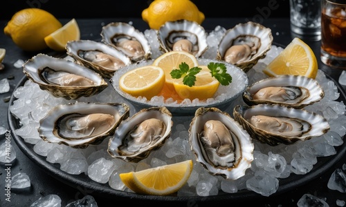 Epicurean Elegance: Oyster Extravaganza on a Chilled Bed with Lemon Twist
