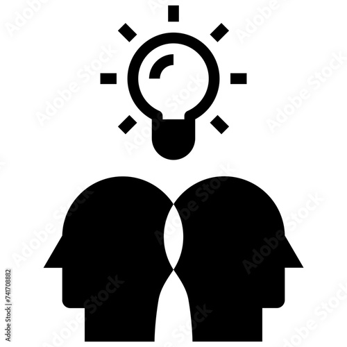 brainstorm glyph style icon
