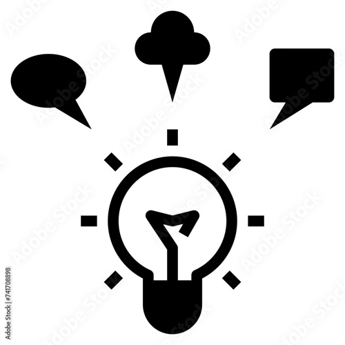 brainstorm glyph style icon