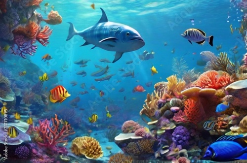 Subaquatic Symphony  Realistic Portrayal of Marine Life