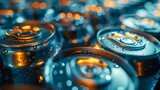 Glistening Beverage Cans with Water Droplets. Generative ai