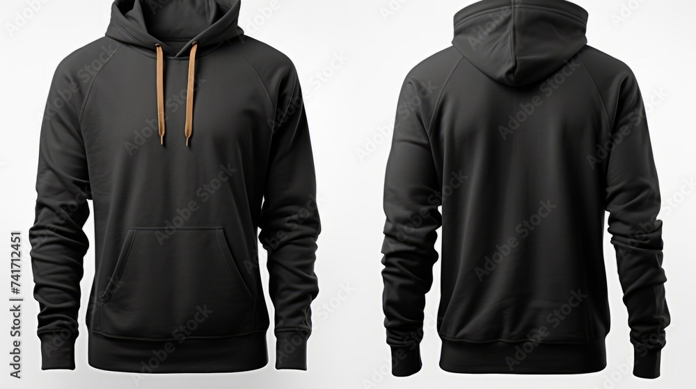 Black pullover hoodie front and back Black pullover hoodie front and back